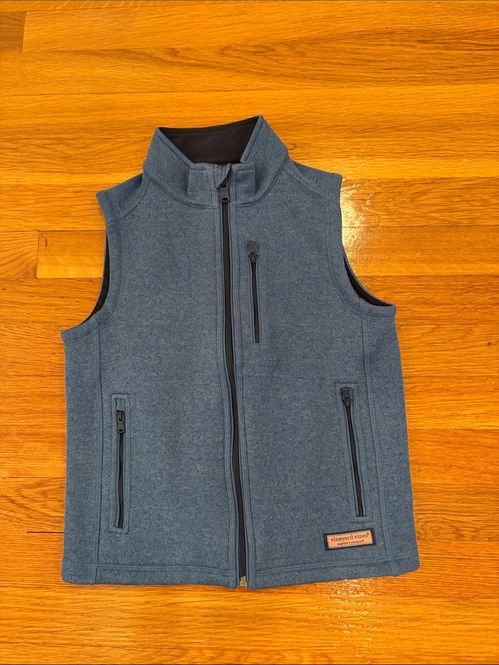 Vineyard Vines Boys Blue Full-Zip Fleece Vest